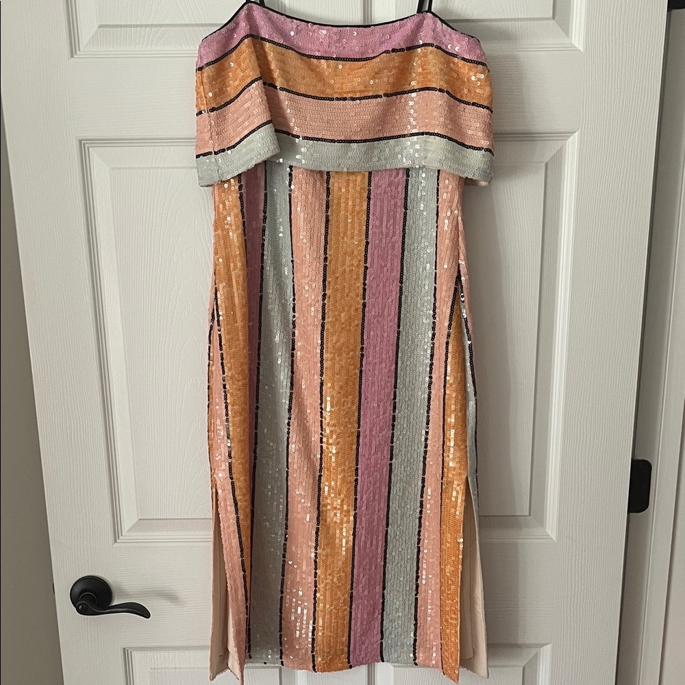 Gianni Bini Multicolor Sequin Midi Dress